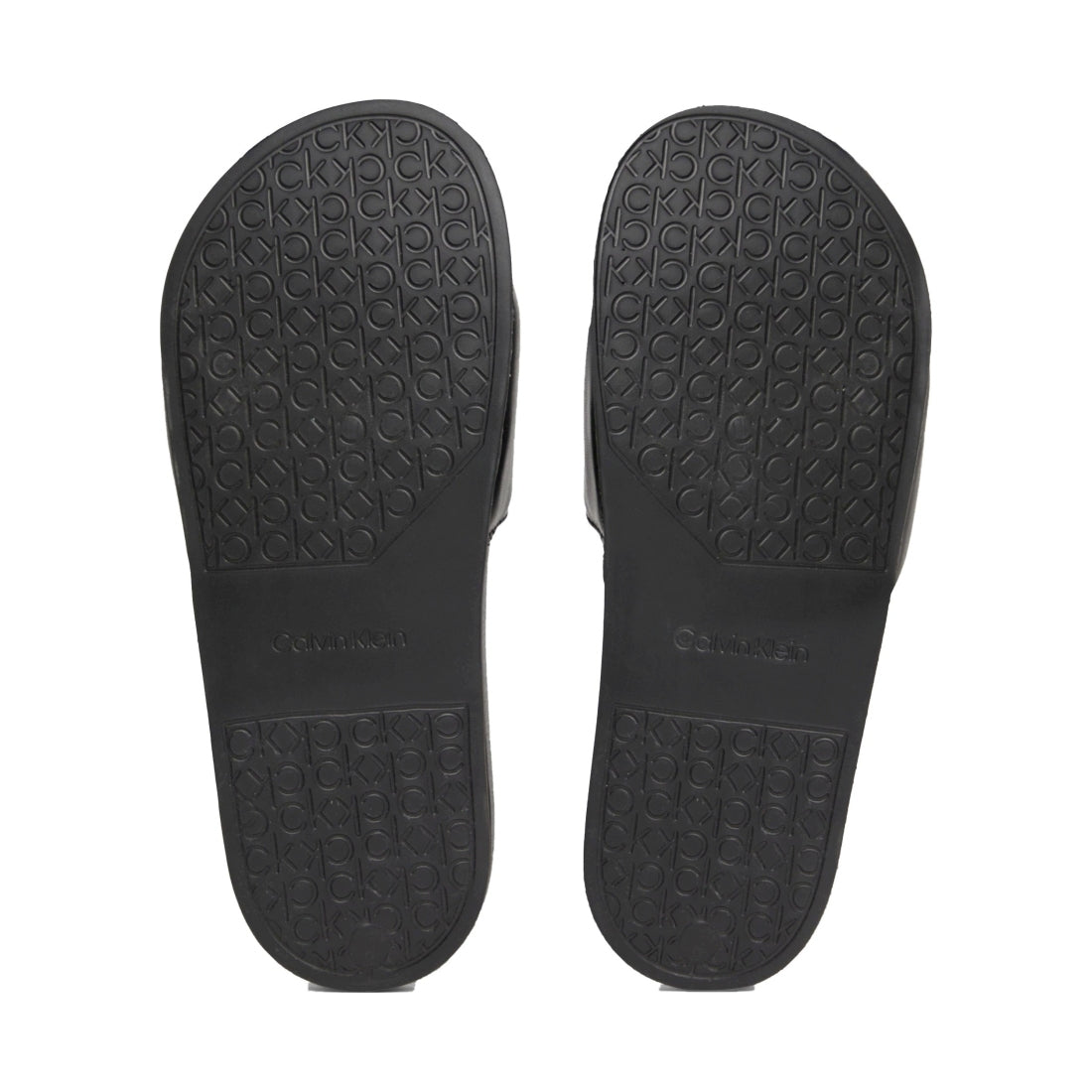 Calvin Klein womens black, silver pool slide relock | Vilbury London