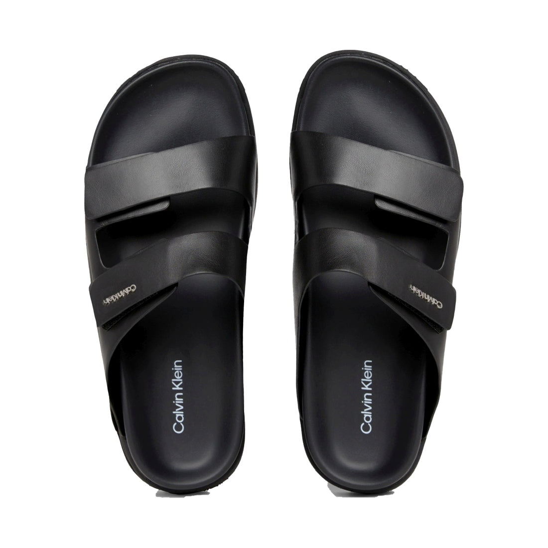 Calvin Klein womens black flat slide | Vilbury London