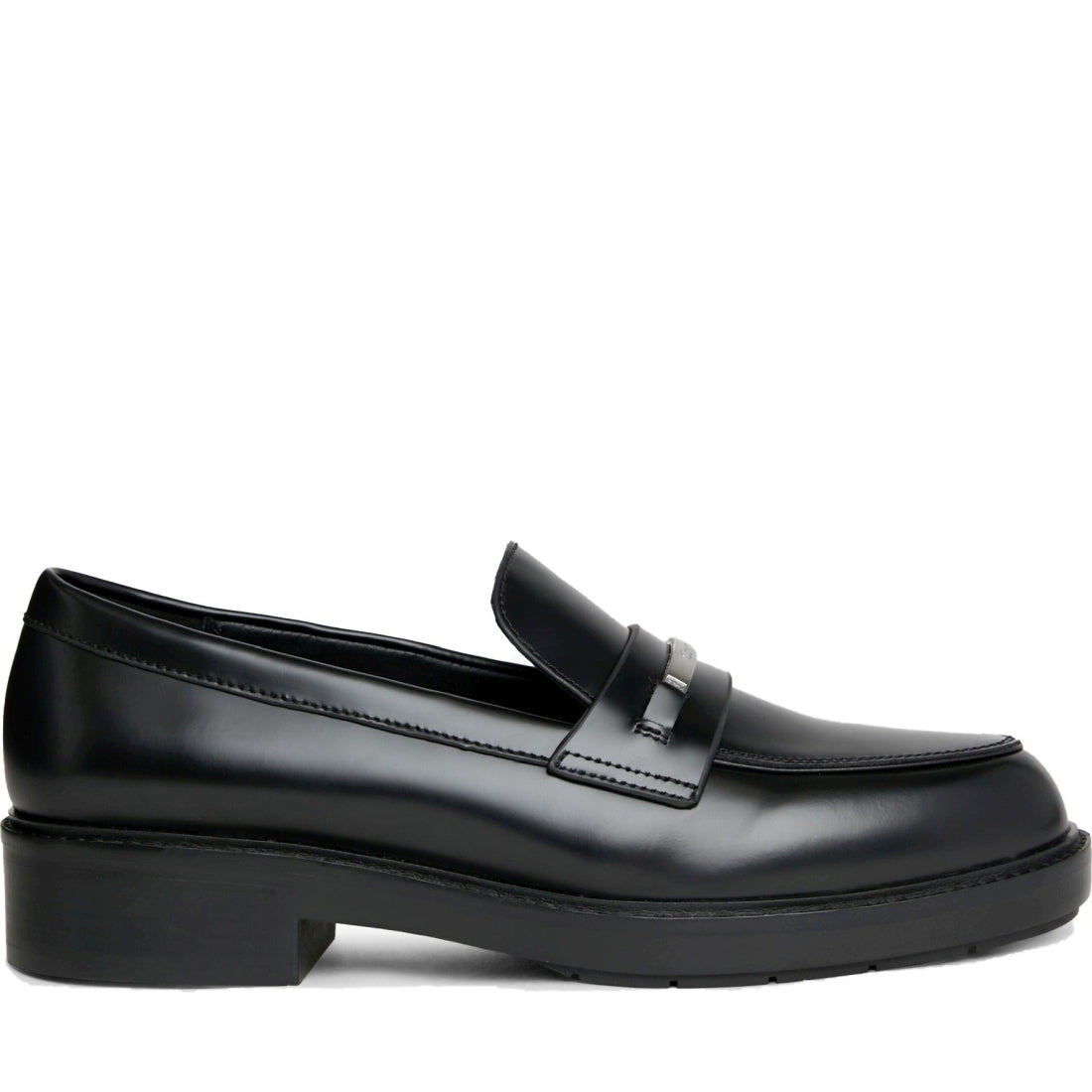 Calvin Klein womens black rubber sole loafer | Vilbury London