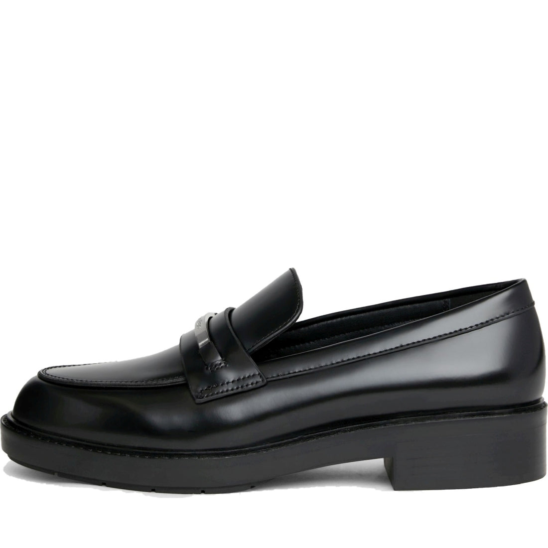 Calvin Klein womens black rubber sole loafer | Vilbury London