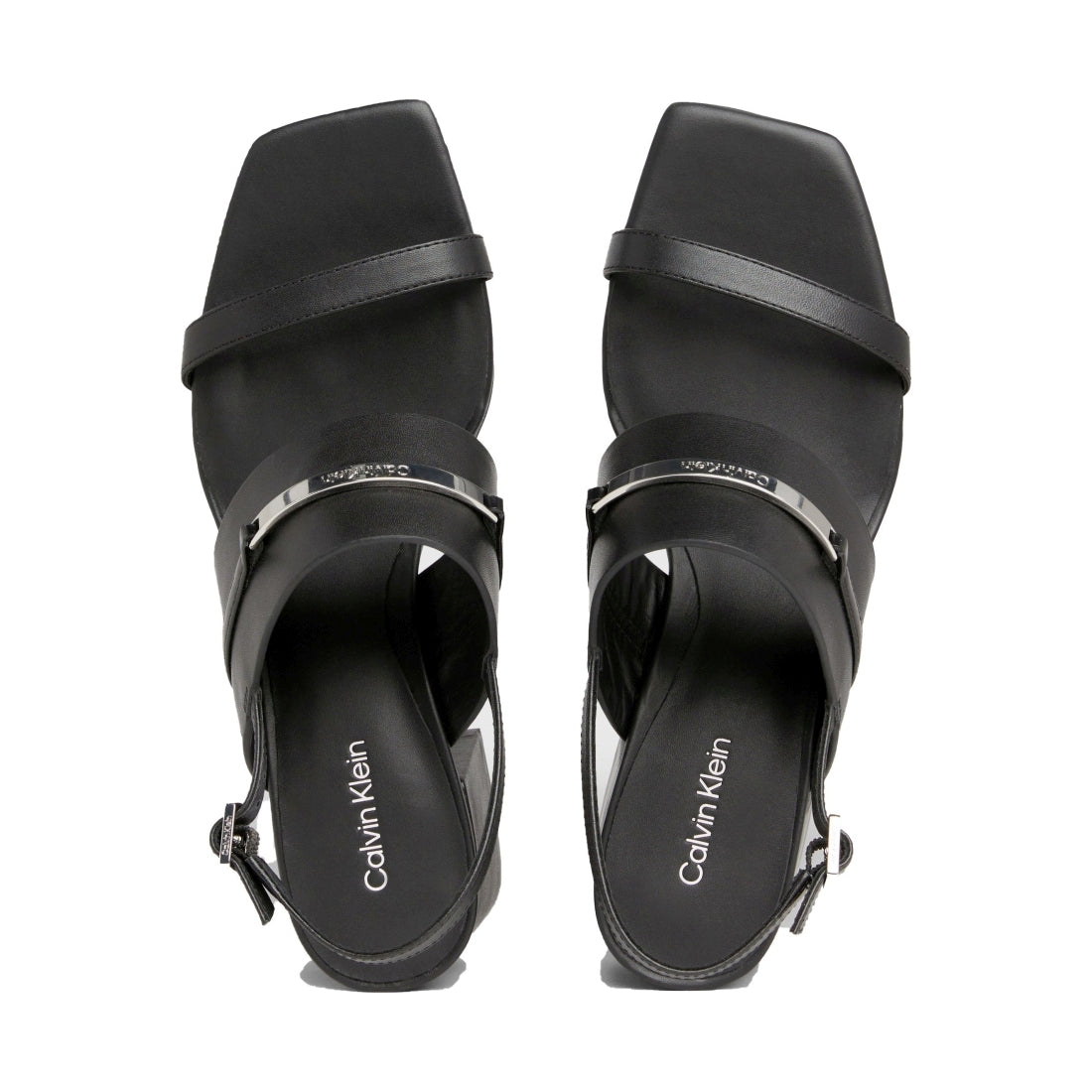 Calvin Klein womens black heel sandal 45 bar | Vilbury London