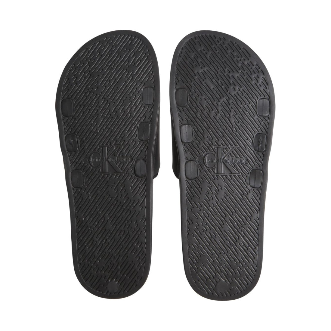 Calvin Klein Jeans mens black slide monogram | Vilbury London