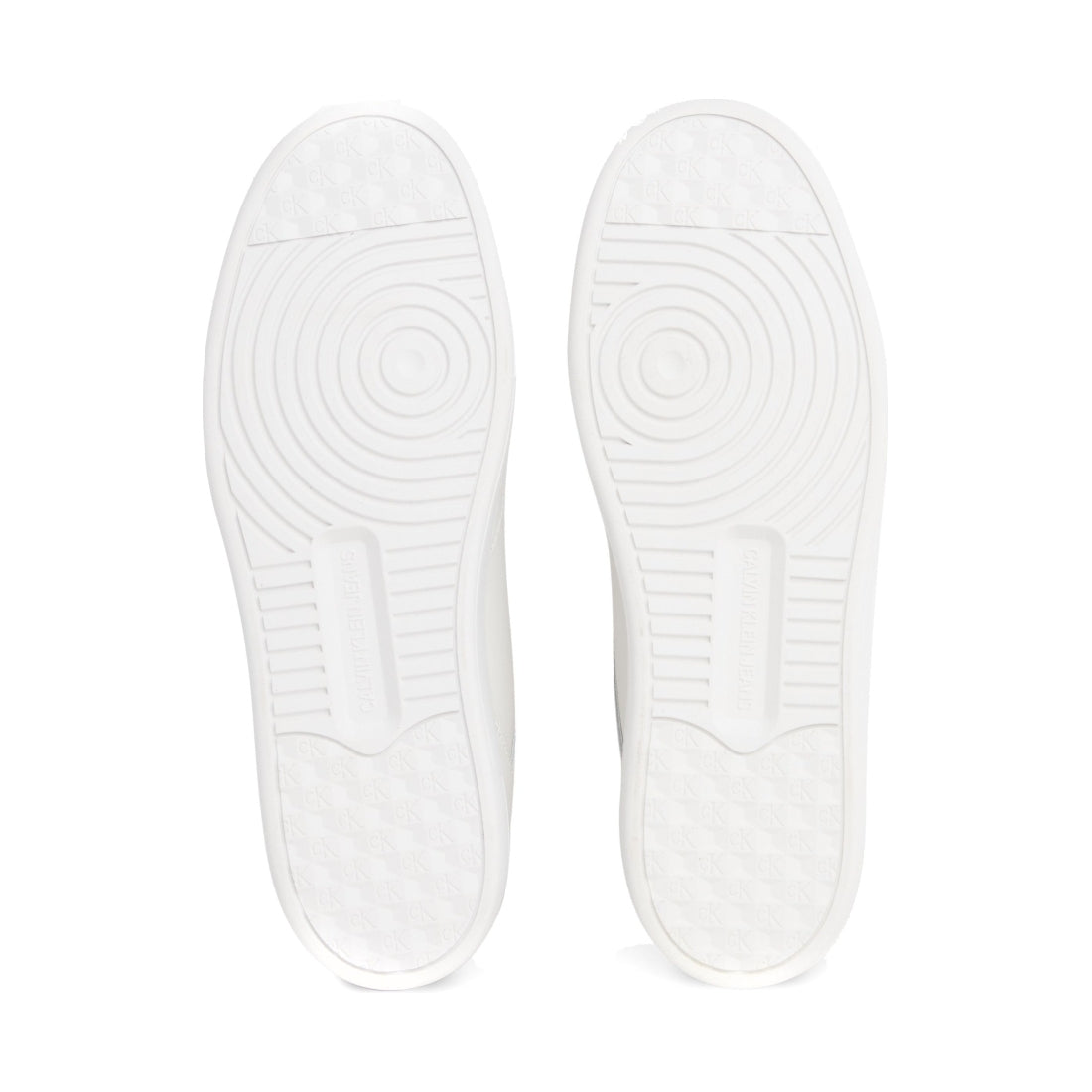 Calvin Klein Jeans mens triple bright white basket cupsole low trainers | Vilbury London