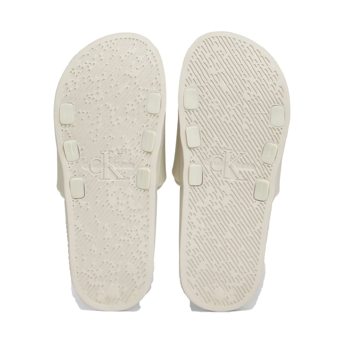 Calvin Klein Jeans womens eggshell, creamy slide monogram | Vilbury London