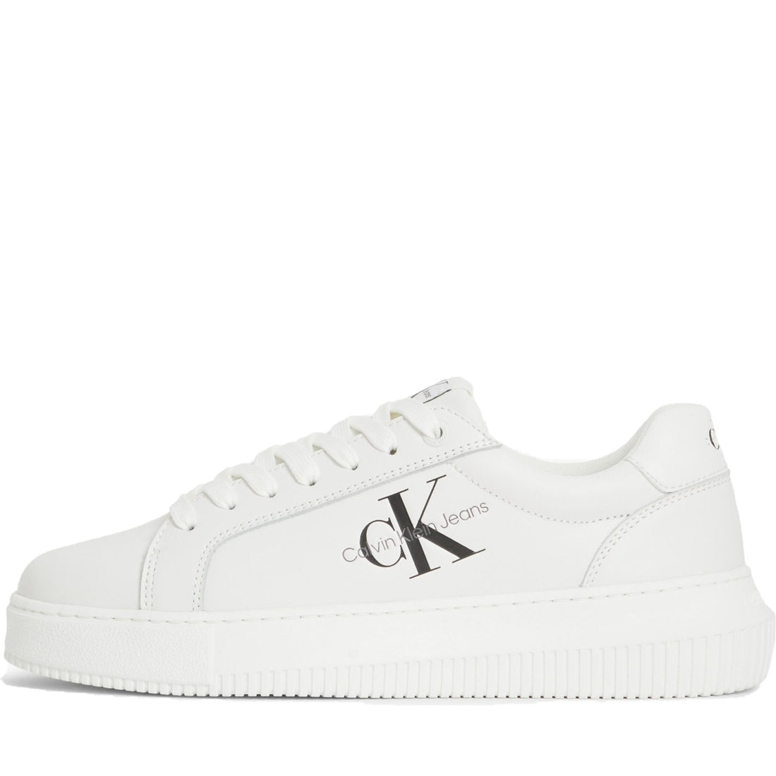 Calvin Klein Jeans womens white chunky cupsole leisure trainers | Vilbury London