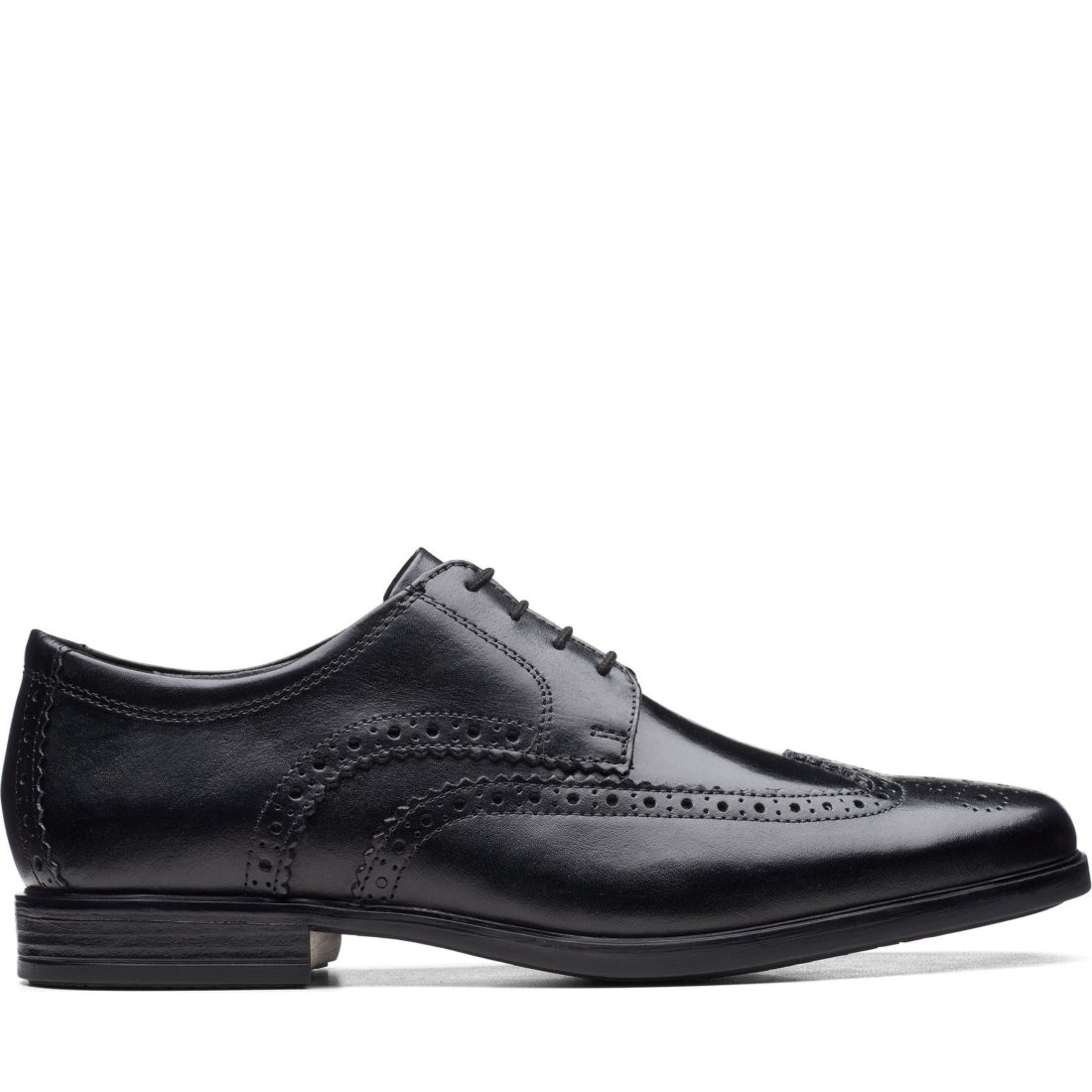 Clarks mens 1216 black leather howard wing formal | Vilbury London