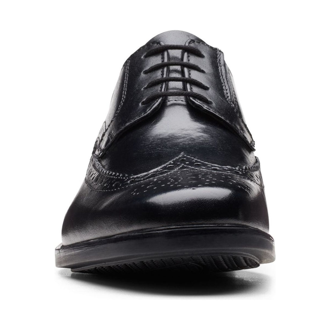 Clarks mens 1216 black leather howard wing formal | Vilbury London