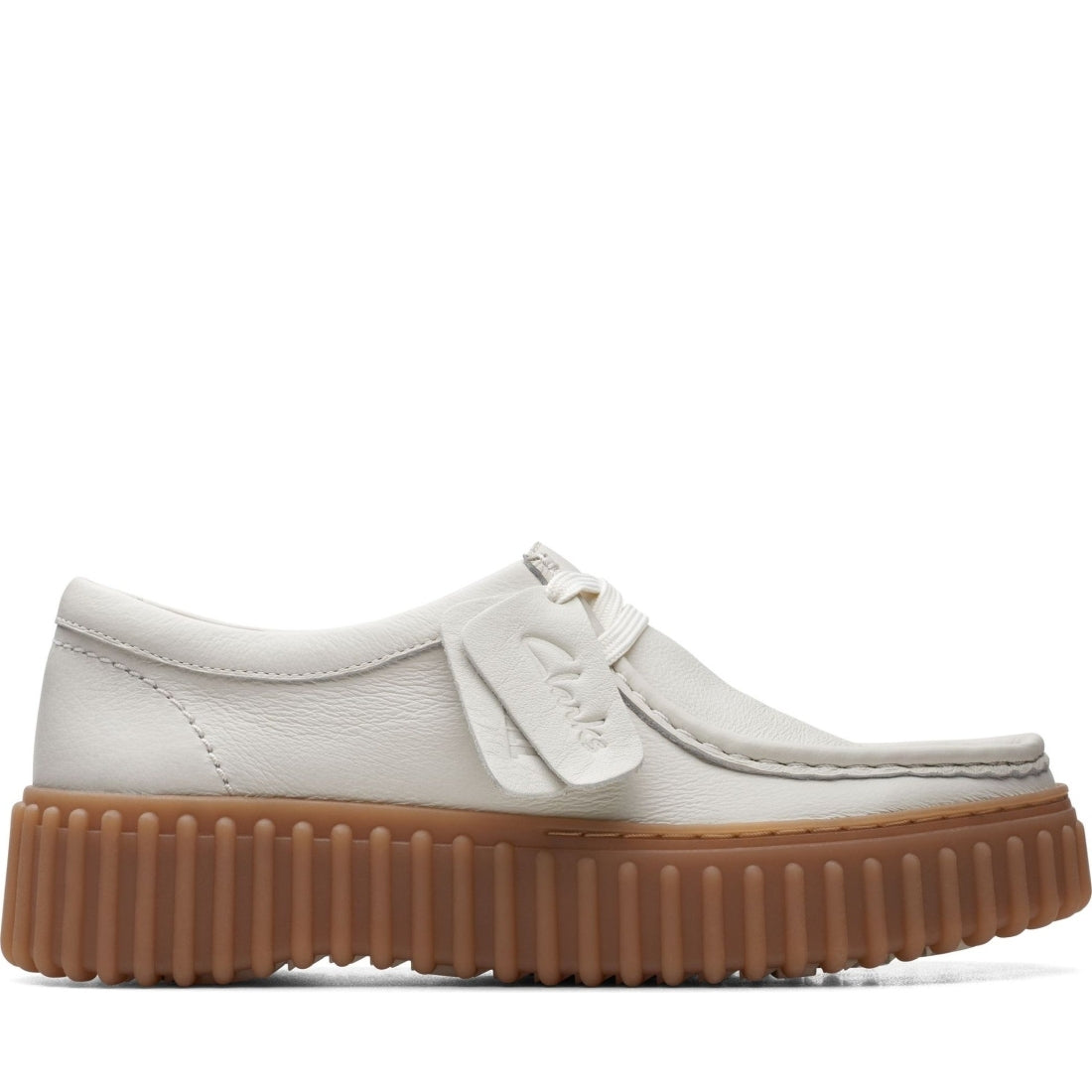 Clarks womens 1238 off white lea torhill bee leisure trainers | Vilbury London