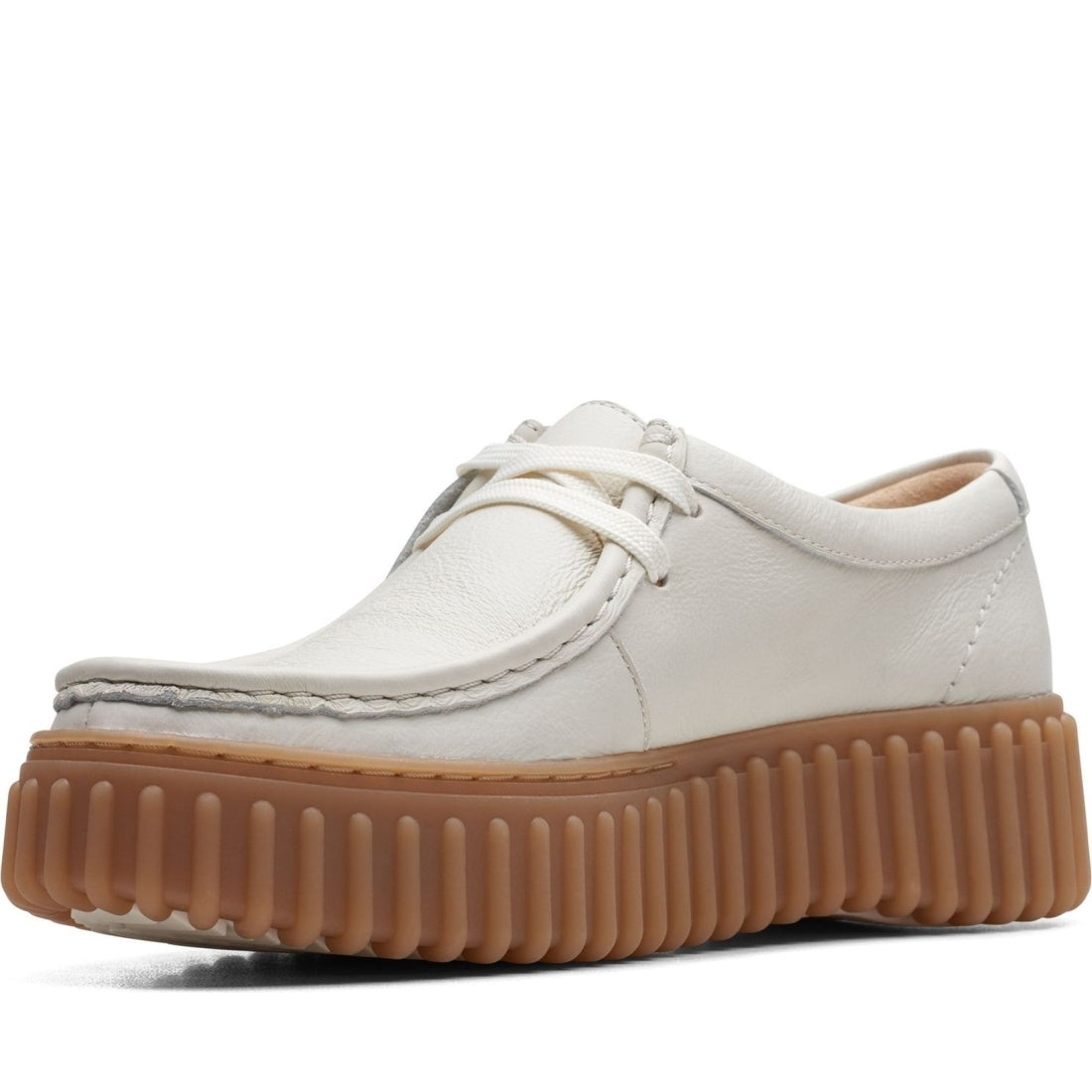 Clarks womens 1238 off white lea torhill bee leisure trainers | Vilbury London