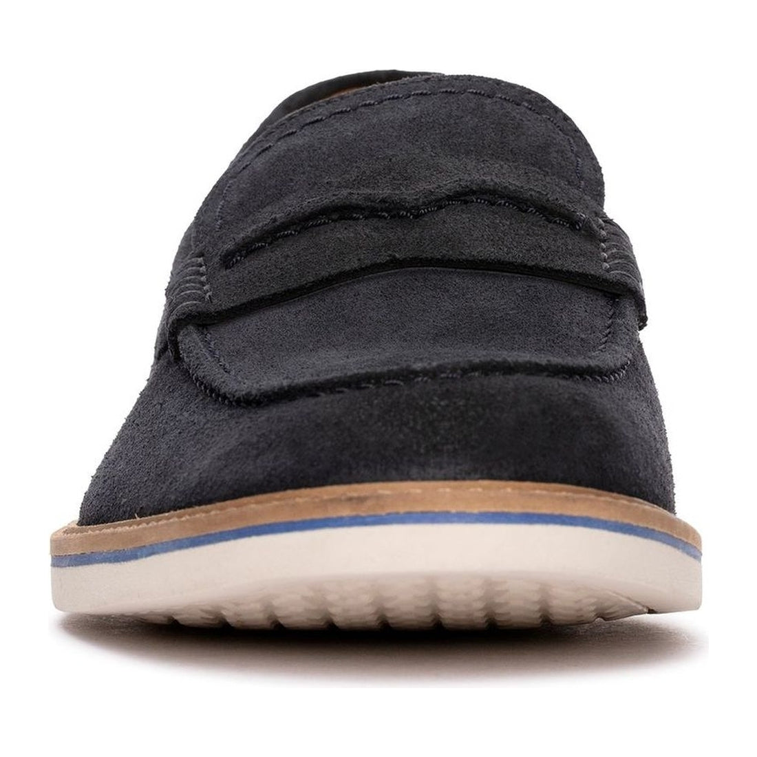 Clarks mens 2250 navy suede atticus ltslip mocasins | Vilbury London