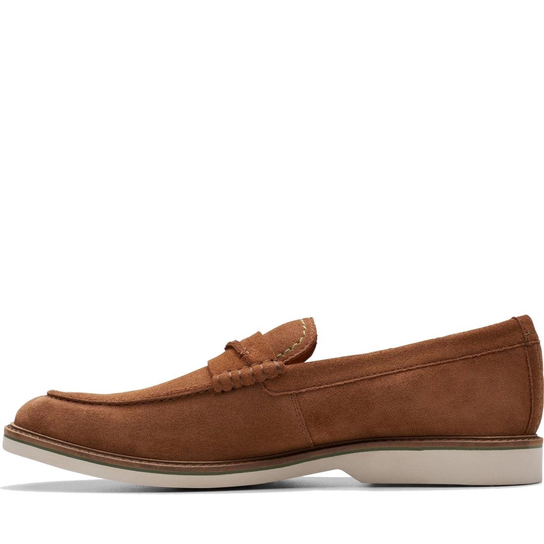 Clarks mens 1224 cola suede atticus ltslip mocasins | Vilbury London