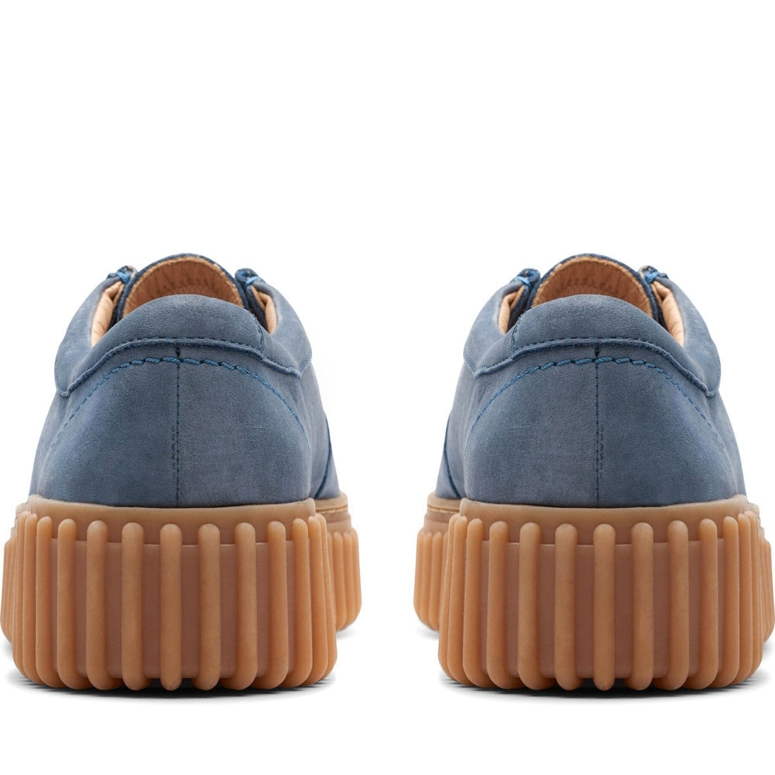 Clarks womens 2243 blue nubuck torhill bee leisure trainers | Vilbury London