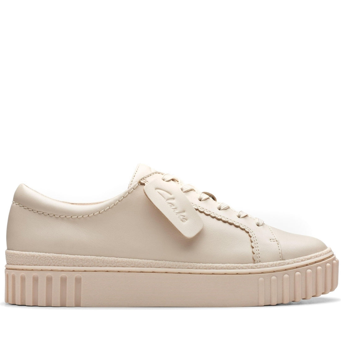 Clarks womens 1227 cream leather mayhill walk leisure trainers | Vilbury London