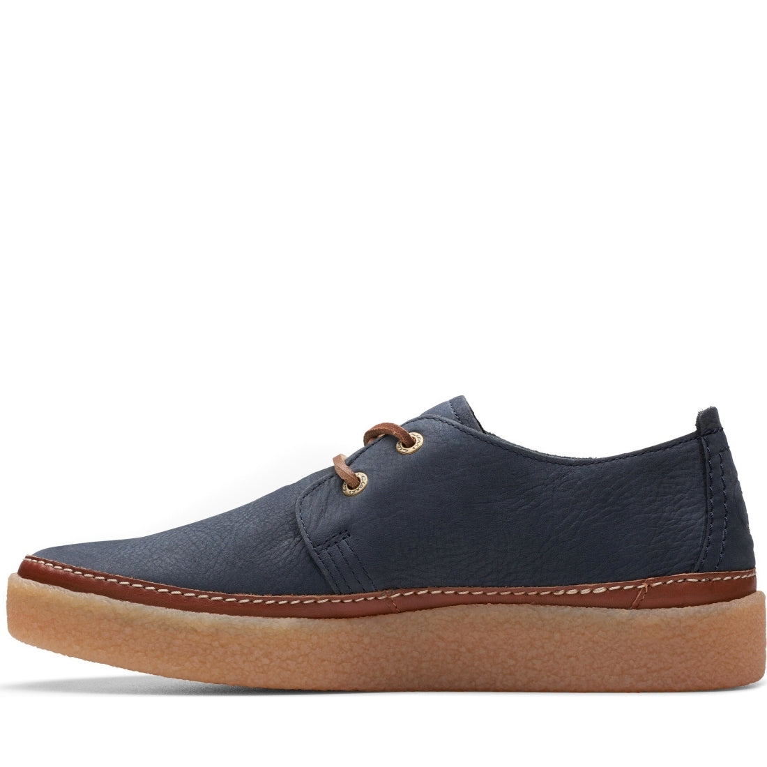 Clarks mens 2249 navy nubuck clarkwood low leisure trainers | Vilbury London