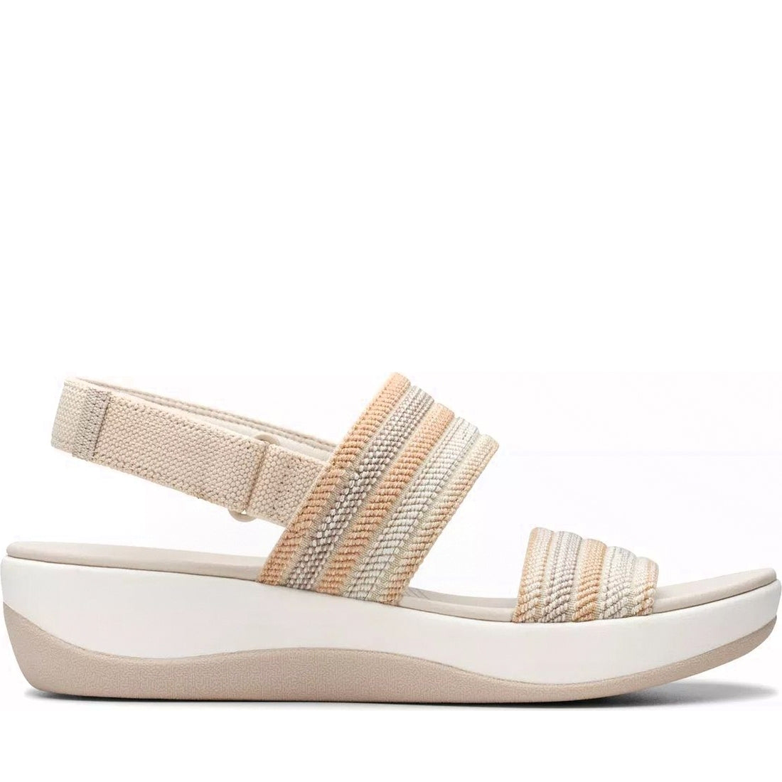 Clarks womens 1213 beige combi arla stroll sandals | Vilbury London