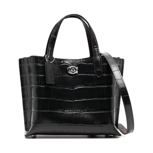 embossed croc willow tote 24