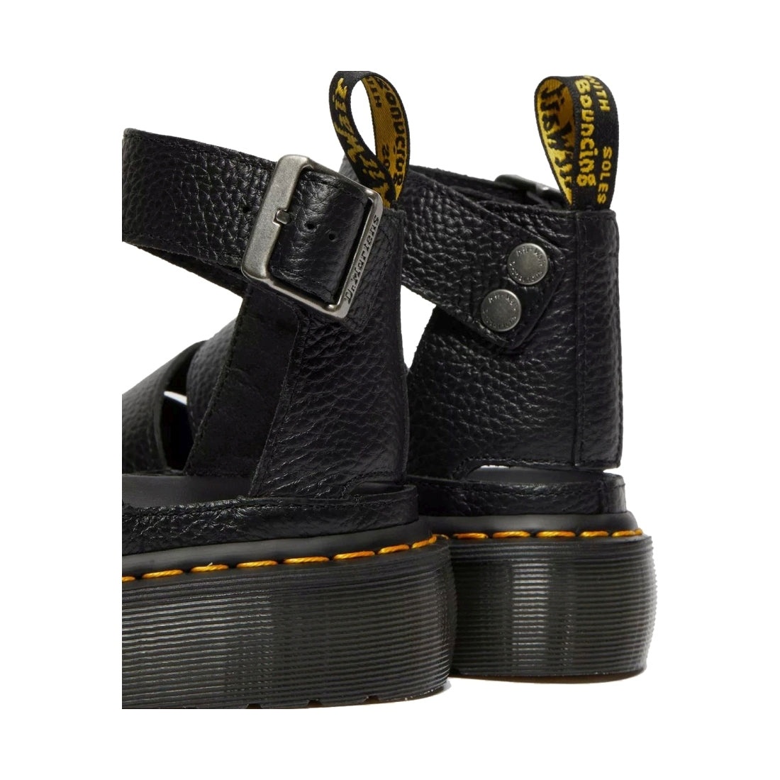 Dr. Martens womens black clarissa milled nappa sandals | Vilbury London