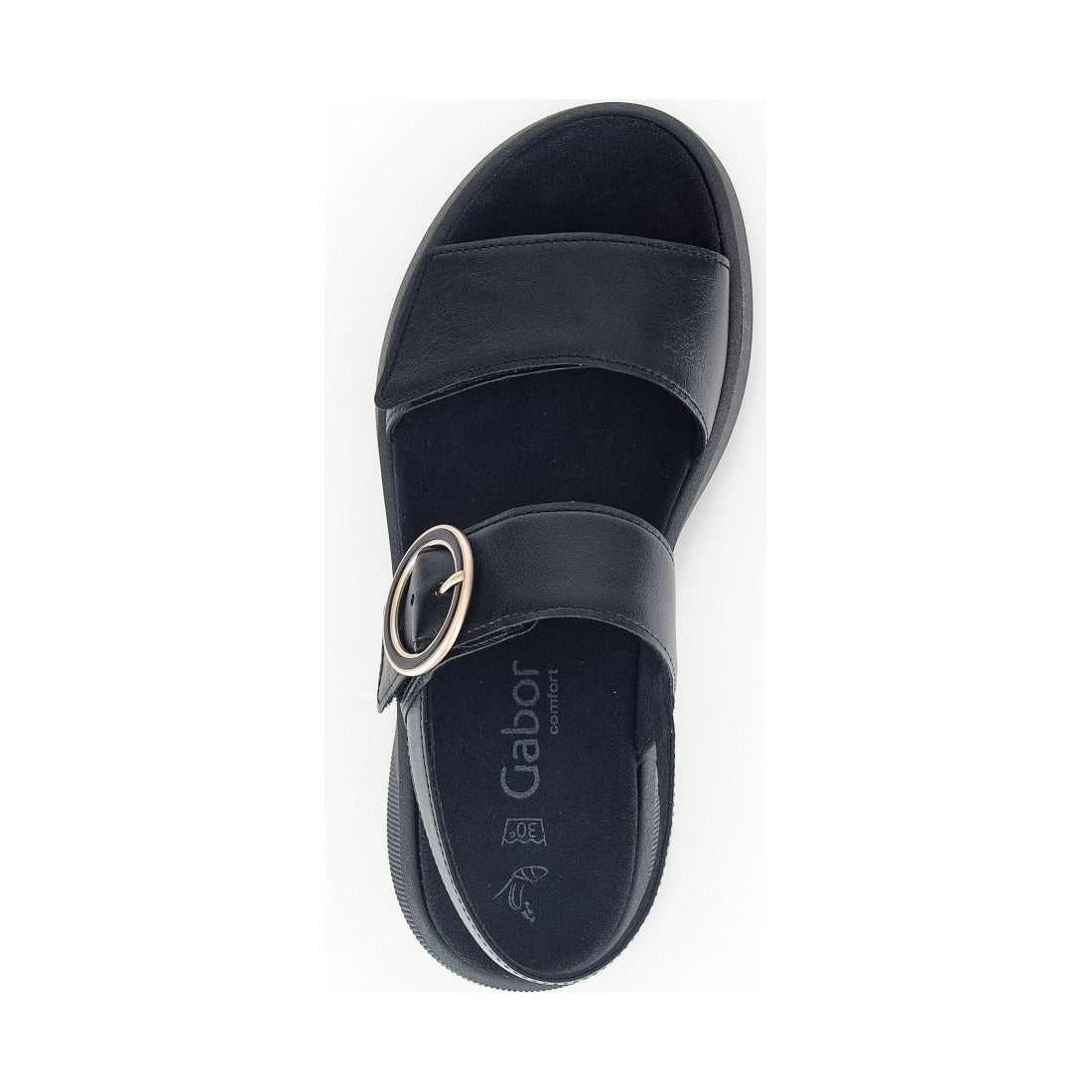 Gabor womens black casual open sandals | Vilbury London