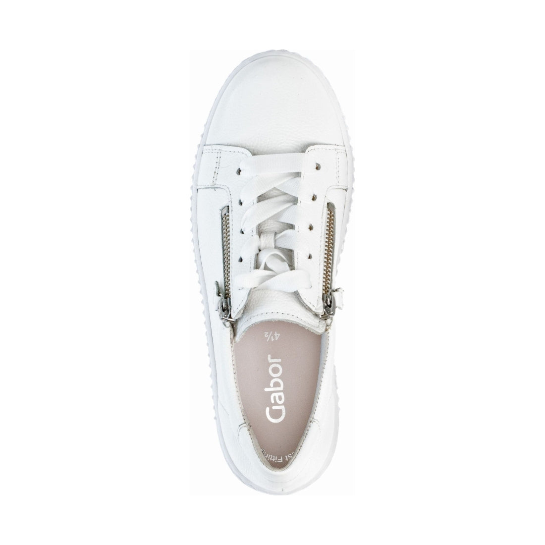 Gabor womens white leisure trainers | Vilbury London