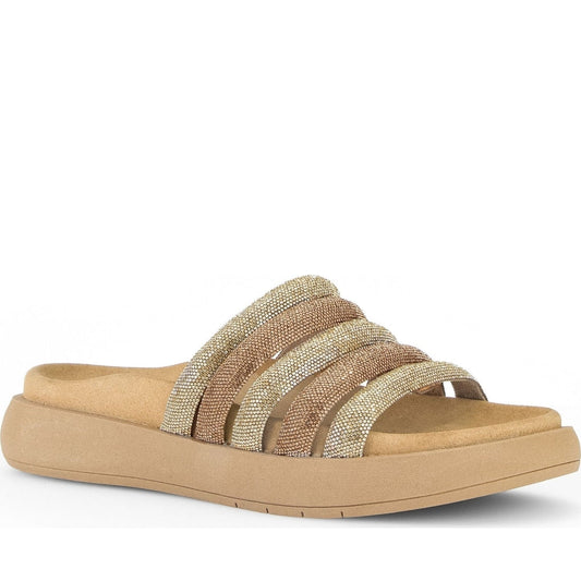 beige casual open slippers