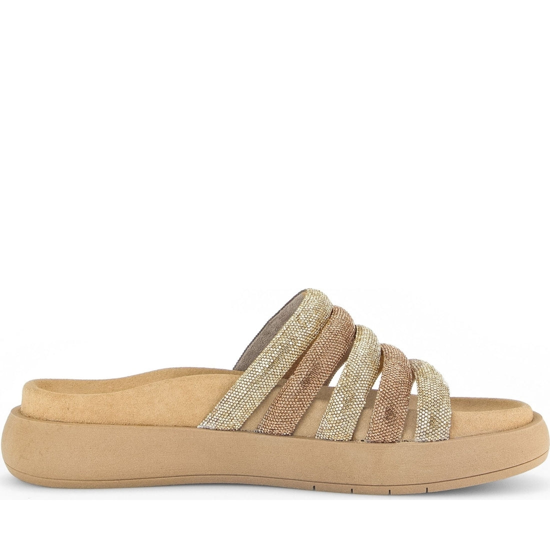 beige casual open slippers