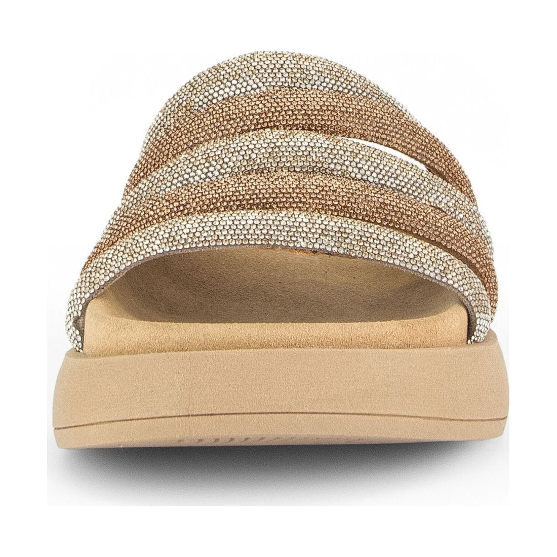 beige casual open slippers