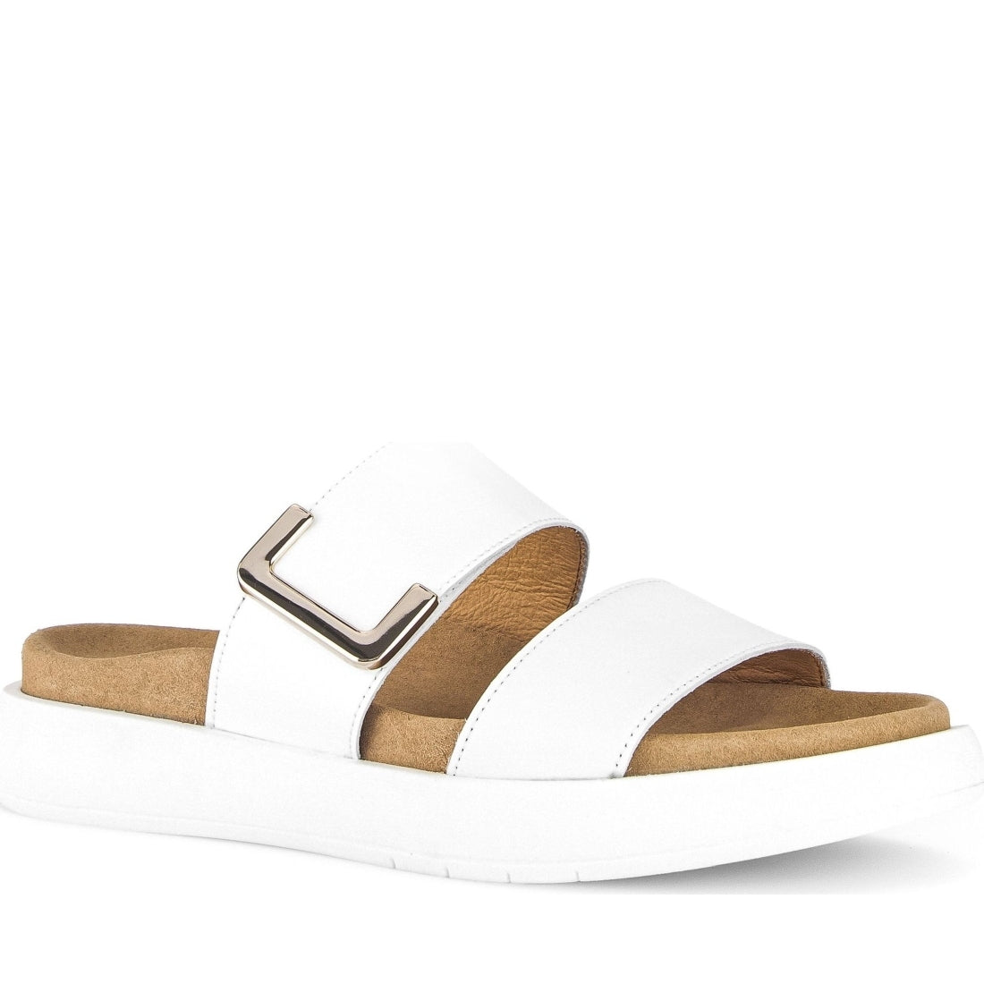 Gabor womens white casual open slippers | Vilbury London