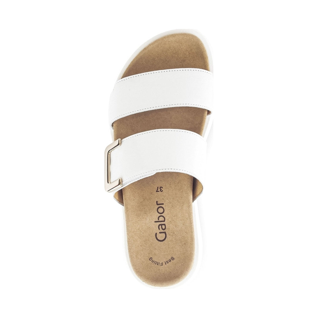 Gabor womens white casual open slippers | Vilbury London