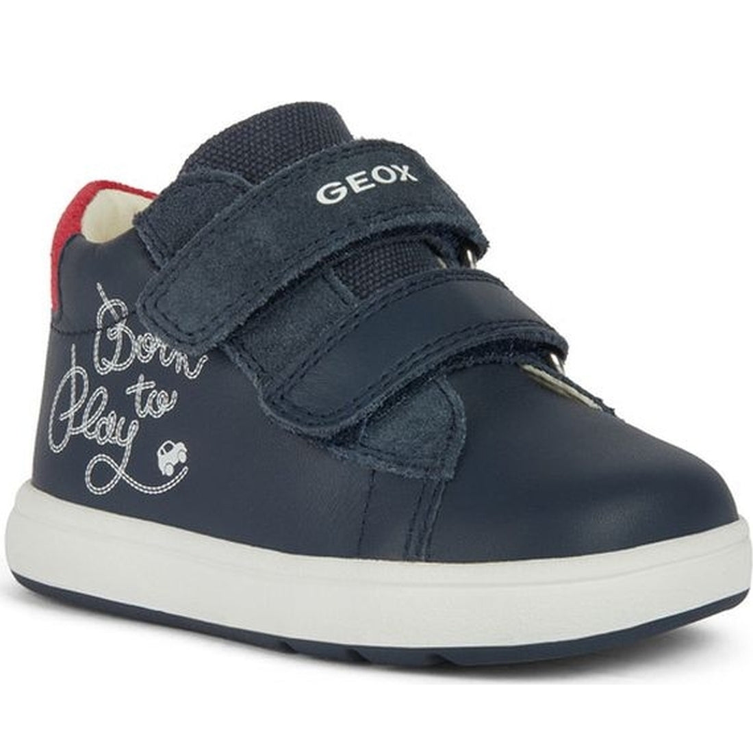 Geox boys navy, red biglia first steps trainers | Vilbury London