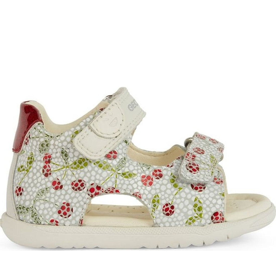 Geox girls off white, red sandal macchia | Vilbury London