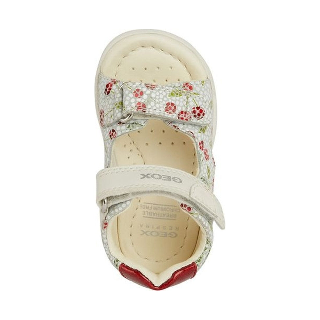 Geox girls off white, red sandal macchia | Vilbury London