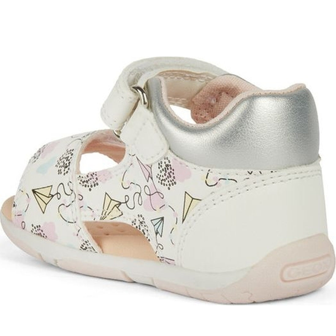 Geox girls white, multicolor sandal tapuz | Vilbury London