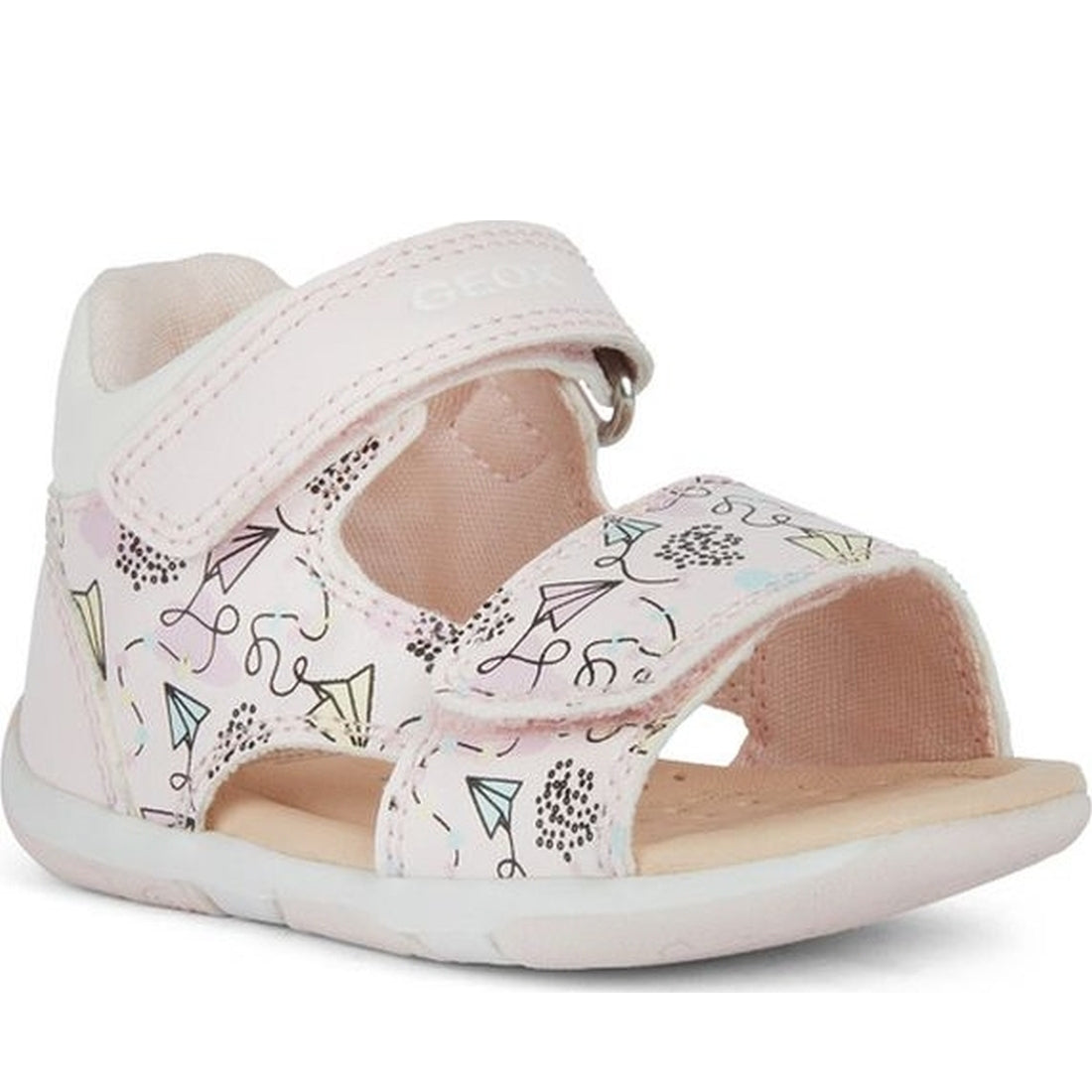 Geox girls pink, multicolour sandal tapuz | Vilbury London