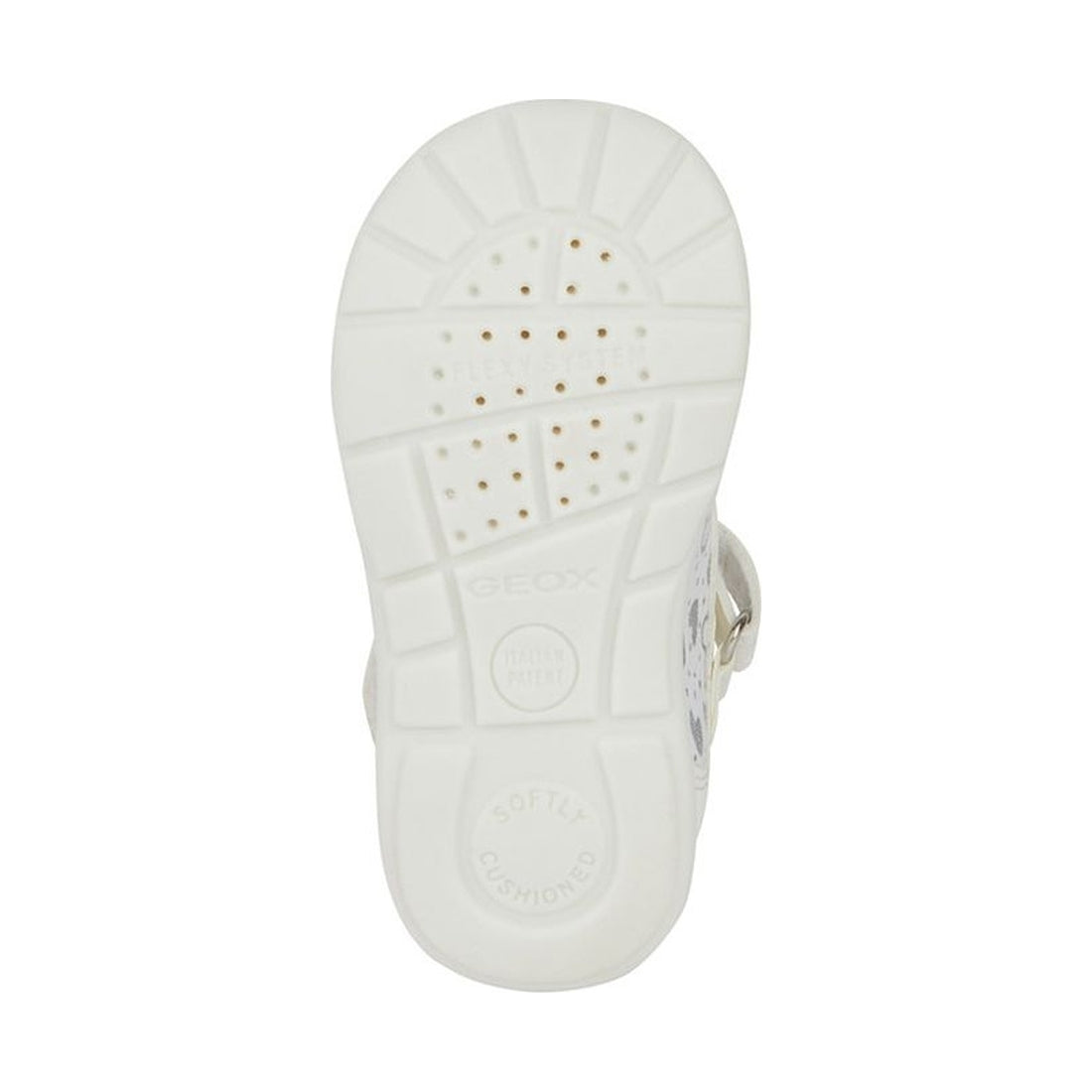 Geox girls white, silver elthan first steps ballerinas | Vilbury London