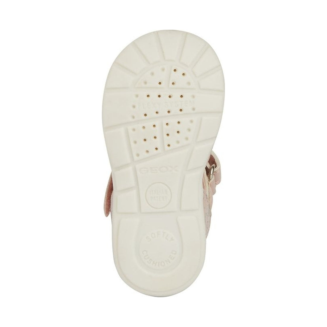 Geox girls lt rose, silver elthan first steps sandals | Vilbury London