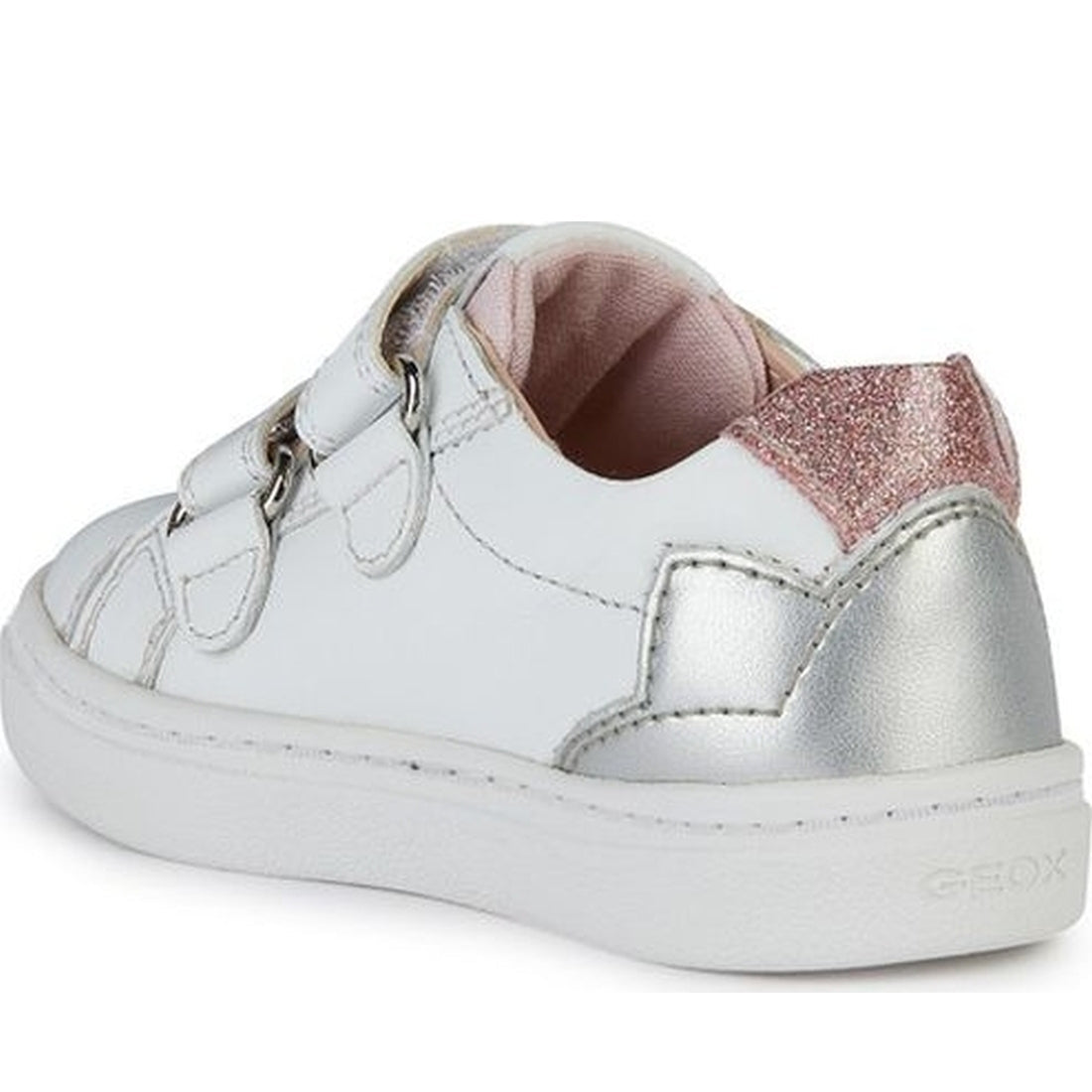 Geox girls white, silver nashik sneakers | Vilbury London