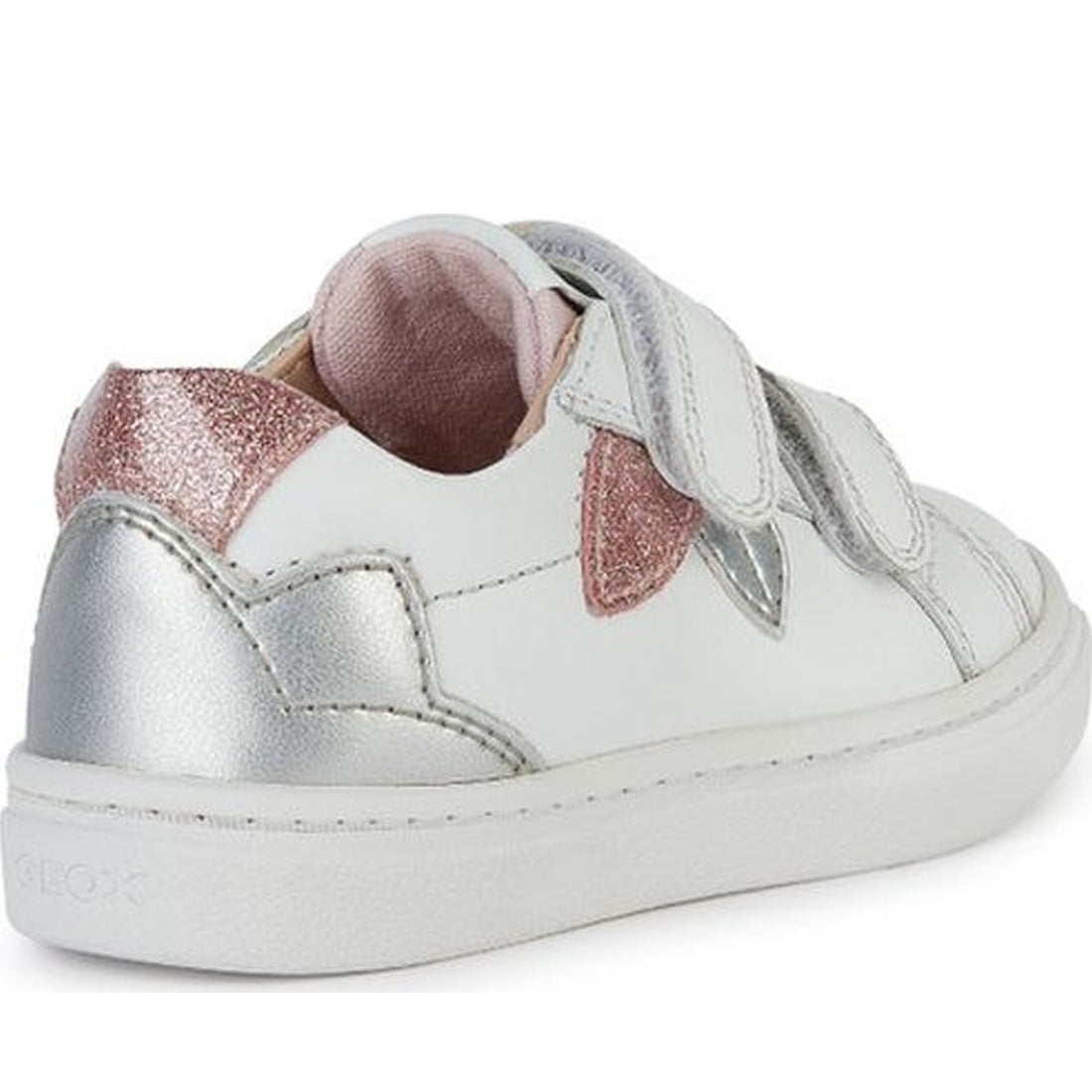 Geox girls white, silver nashik sneakers | Vilbury London