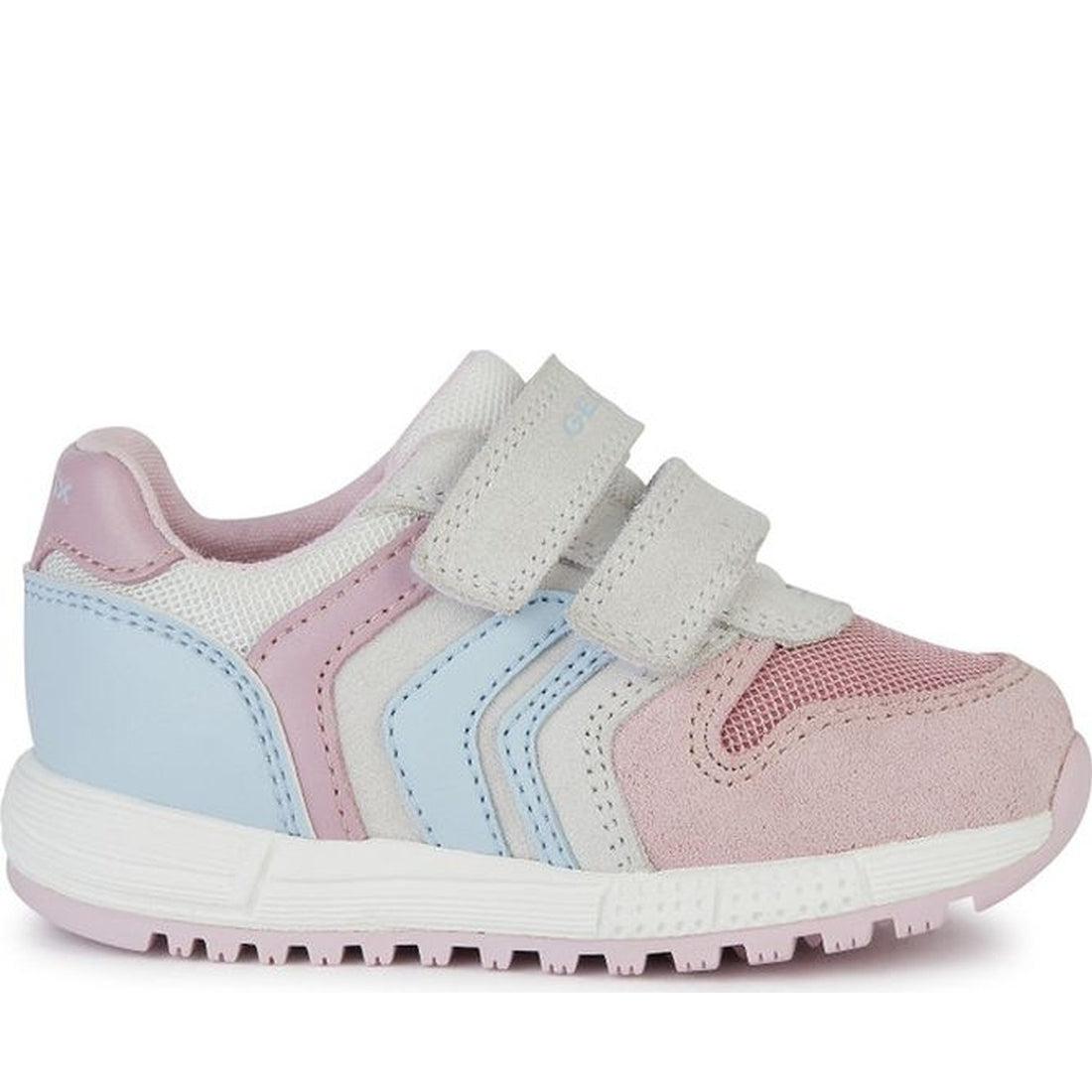 Geox girls white, rose alben sneakers | Vilbury London