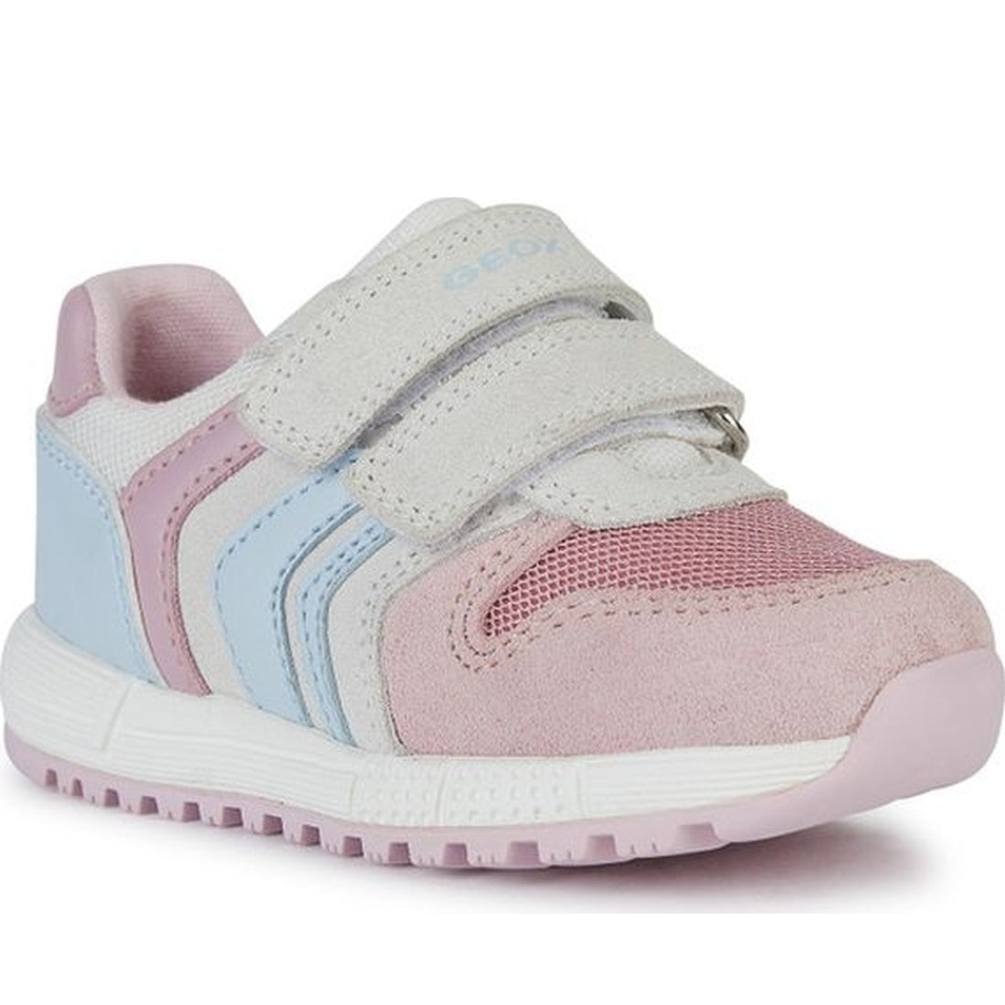 Geox girls white, rose alben sneakers | Vilbury London