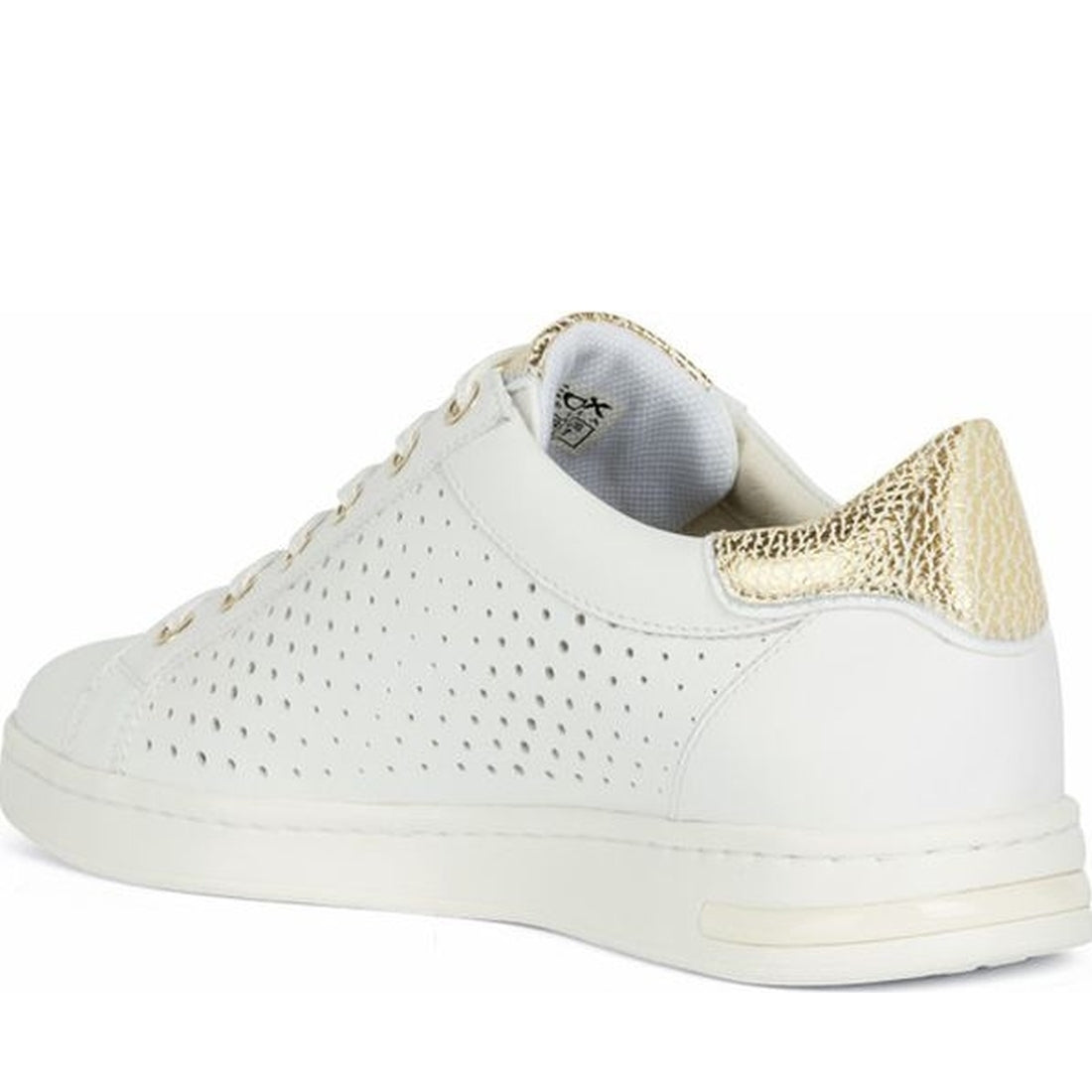 Geox womens white, gold jaysen sneakers | Vilbury London