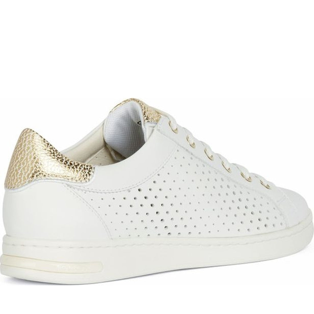 Geox womens white, gold jaysen sneakers | Vilbury London