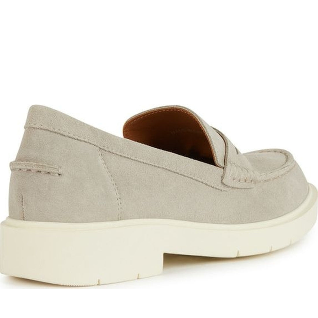 Geox womens light grey spherica ec1 moccasins | Vilbury London