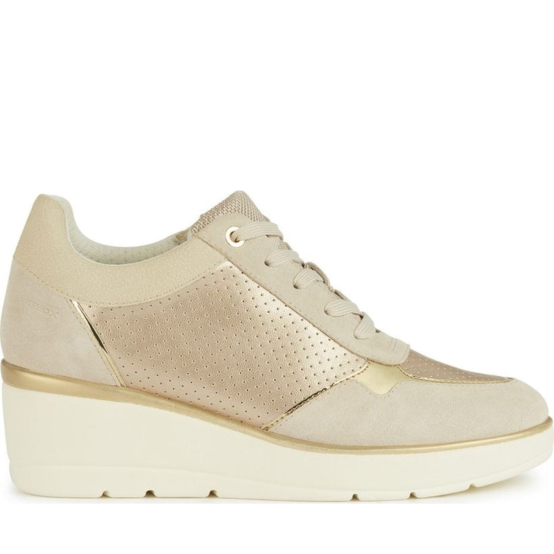 Geox womens champagne, lt sand ilde sneakers | Vilbury London