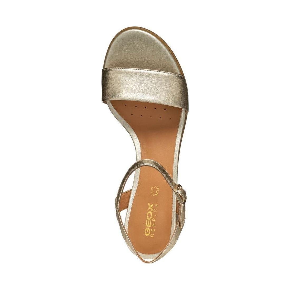 Geox womens lt gold aurely 50 sandals | Vilbury London