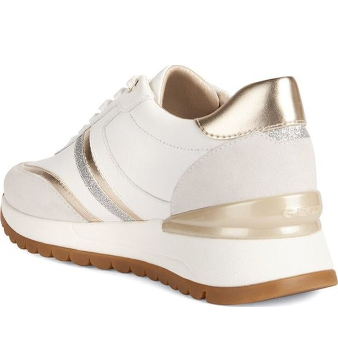 Geox womens white, off white desya sneakers | Vilbury London