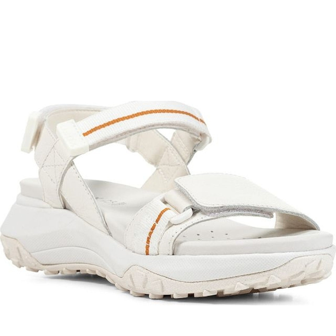 Geox womens white sorapis grip sandals | Vilbury London