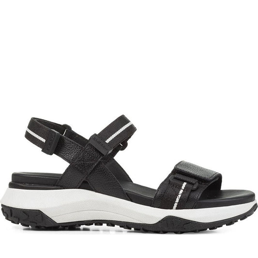 Geox womens black sorapis grip sandals | Vilbury London