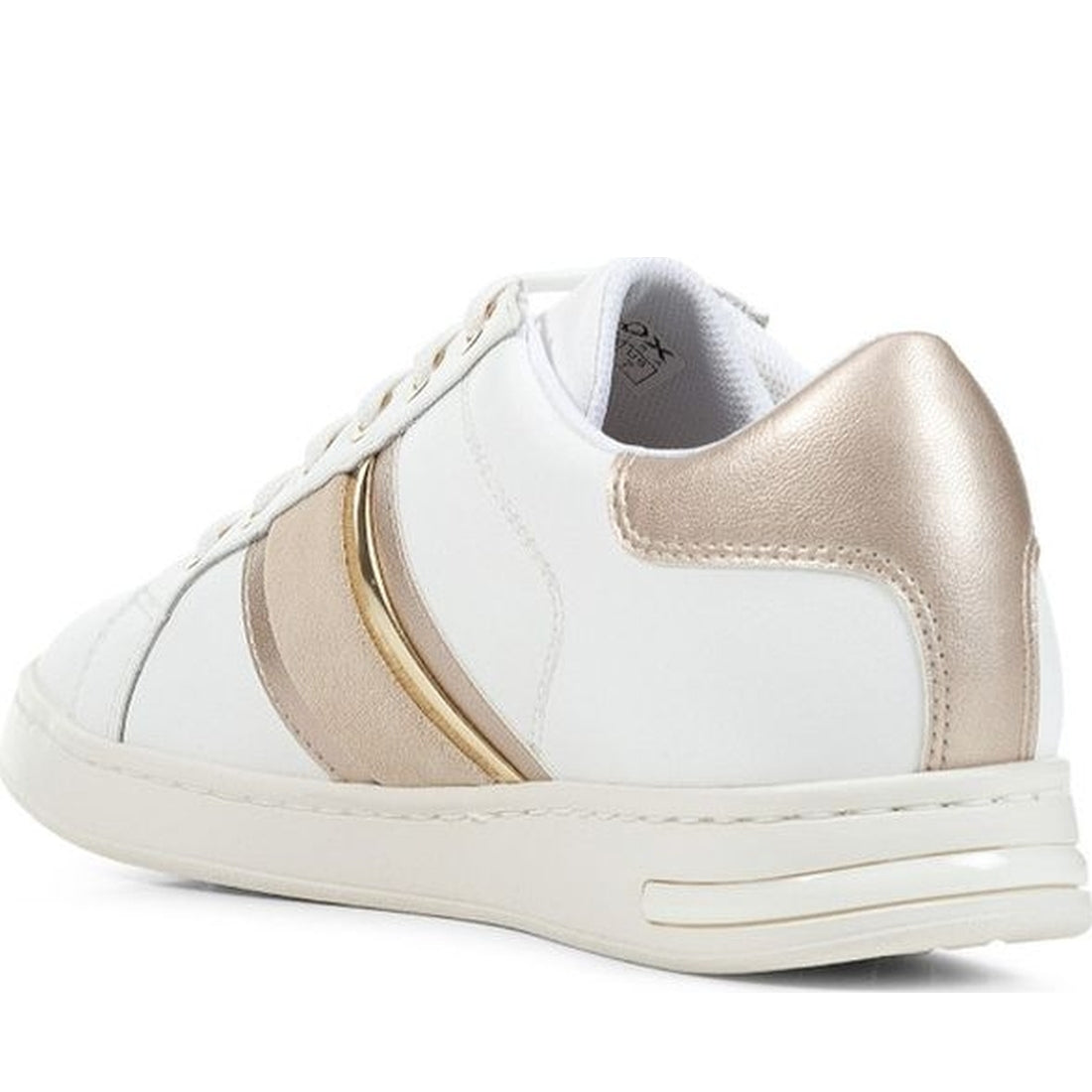 Geox womens white, lt gold jaysen sneakers | Vilbury London