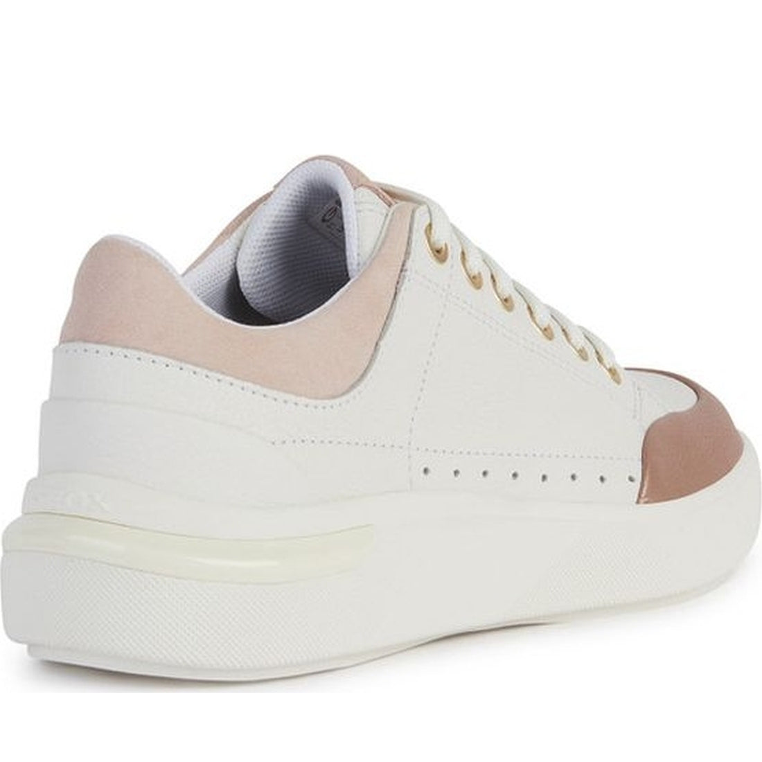 Geox womens white, lt rose dalyla sneakers | Vilbury London