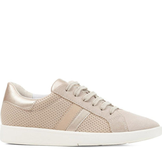 Geox womens lt taupe meleda sneakers | Vilbury London